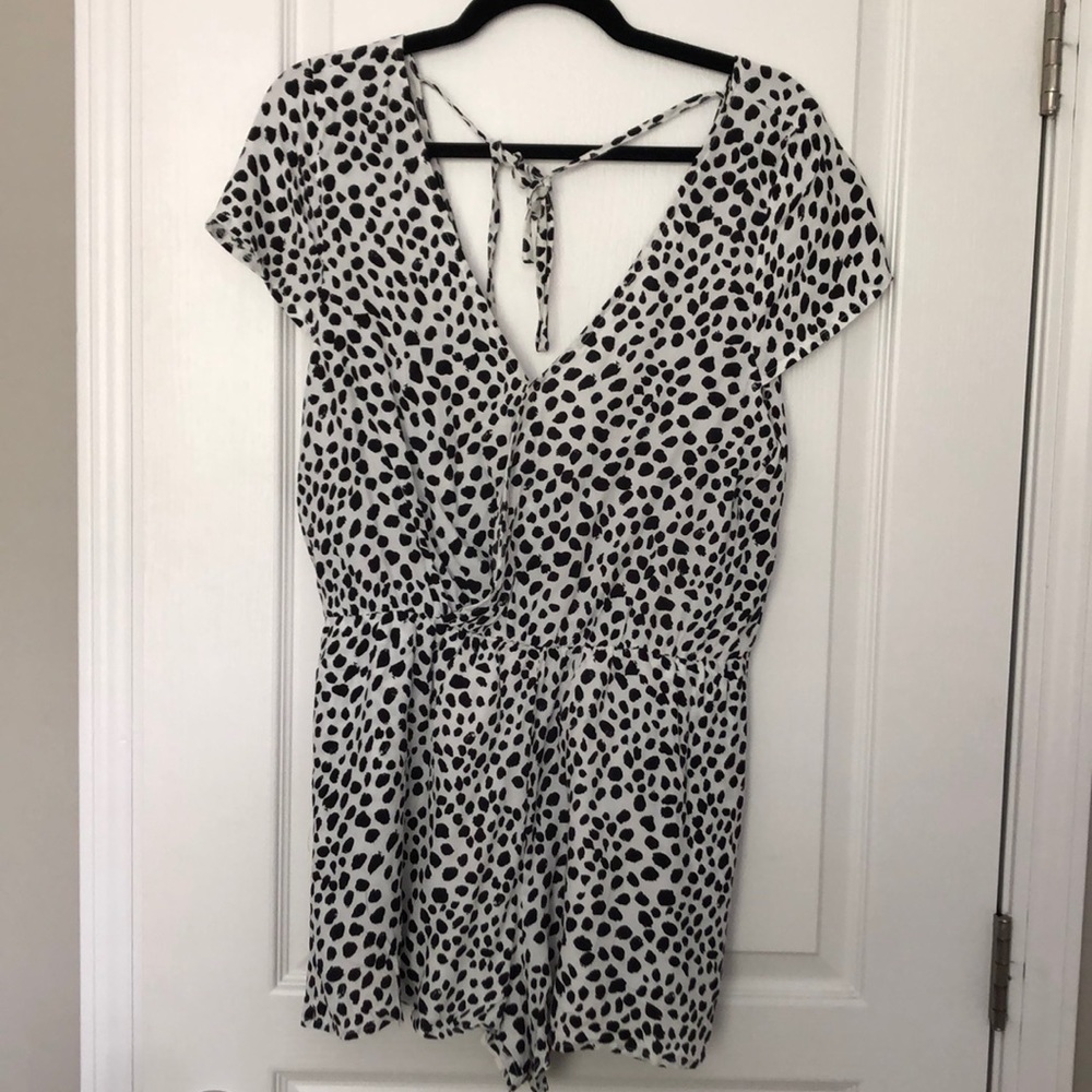 Lulu Hottie Dotty Black and White Print Romper